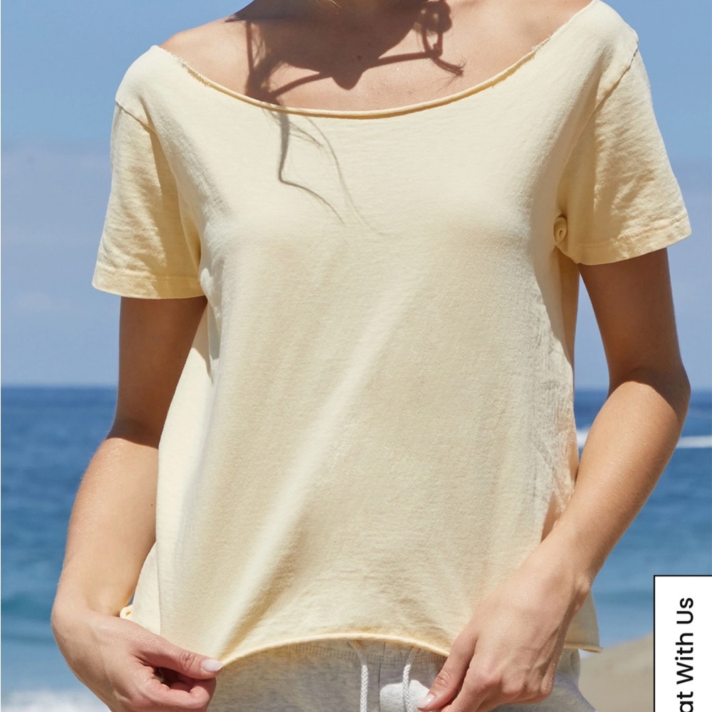 Brandy Melville Yellow Relaxed Short Sleeve Tee